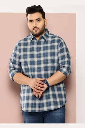 Sztori Men Plus Size Classic Checked Pure Cotton Casual Shirt