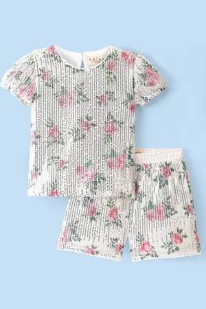 ARIAS Girls Embellished Top With Shorts