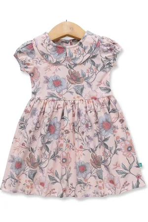 Juscubs Girls Floral Printed Fit & Flare Dress