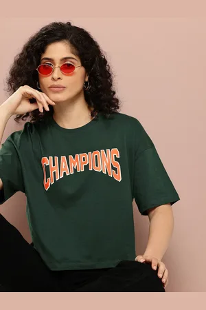 HARVARD Women Typography Printed Pure Cotton Boxy T-shirt