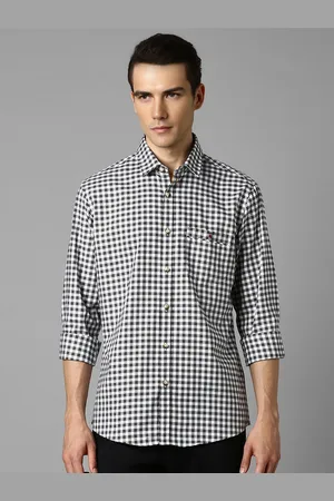 Louis Philippe Men Slim Fit Gingham Checks Opaque Checked Casual Shirt