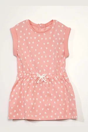 KIABI Girls Printed Sleeveless Pure Cotton A-Line Dress