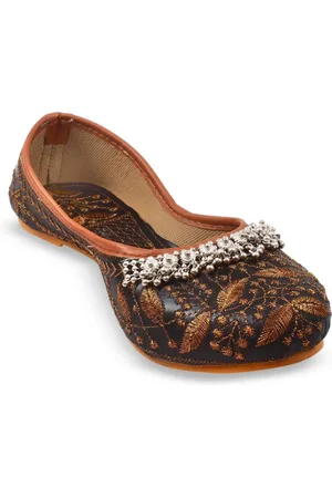 Apratim Women Woven Design Fabric Mojaris