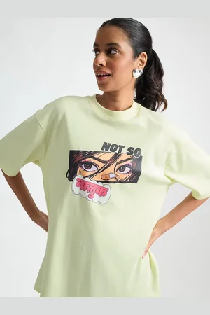 FREAKINS Graphic Printed Drop Shoulder Sleeves Pure Cotton Oversized T-shirt