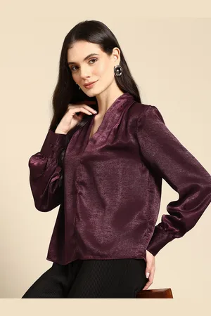 Mast & Harbour Shirt Style Top with Cuffed Sleeves
