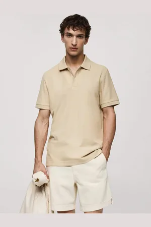 MANGO Pure Cotton Pique Polo Collar T-shirt
