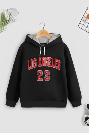 HERE&NOW Boys Varsity Printed Hooded Sweatshirt
