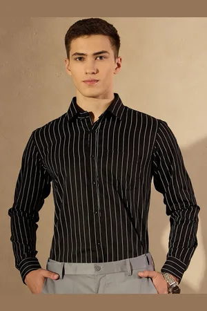 DENNISON Men Vertical Striped Cotton Formal Shirt