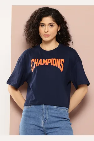 HARVARD Women Typography Printed Pure Cotton Boxy T-shirt