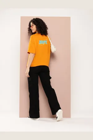 HARVARD Women Typography Printed Pure Cotton Oversized T-shirt