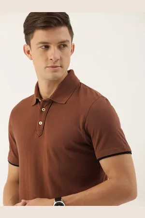 Invictus Men Brown Polo Collar Pure Cotton T-shirt