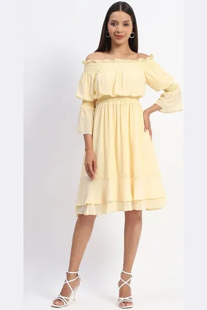 MADAME Off-Shoulder Bell Sleeve Fit & Flare Dress