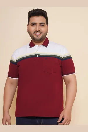John Pride Men Colourblocked Polo Collar Plus Size T-shirt