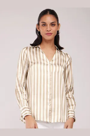 FableStreet Women Striped Opaque Casual Shirt