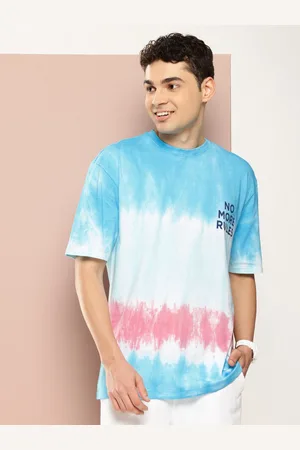 HARVARD Tie and Dye Drop-Shoulder Sleeves Pure Cotton T-shirt