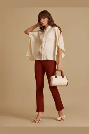 Kazo Women Standard Spread Collar Solid Formal Shirt
