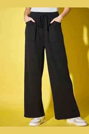 BuyNewTrend Women Relaxed Loose Fit High-Rise Bootcut Trousers