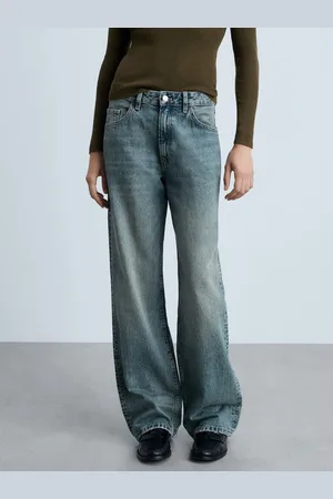 MANGO Women Straight Fit Pure Cotton Light Fade Jeans