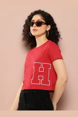 HARVARD Women Brand Logo Printed Pure Cotton T-shirt