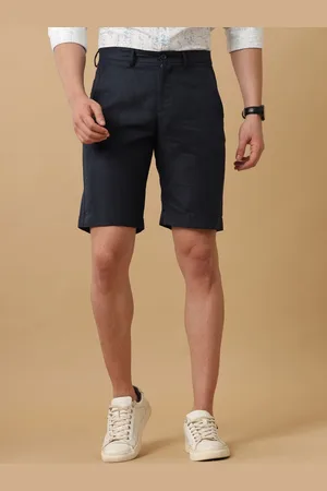 Linen Club Men Solid Slim Fit Outdoor Mid-Rise knee length Chino Shorts