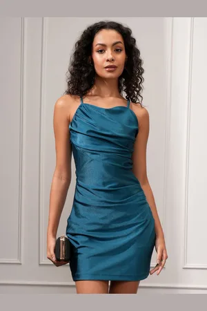 Tokyo Talkies Women Satin Shoulder straps Bodycon Dress