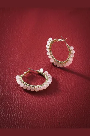 Accessorize London Circular Artificial Beads Hoop Earrings