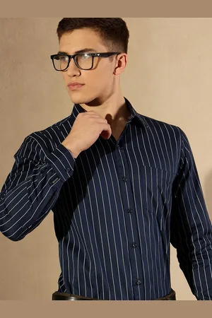 DENNISON Men Vertical Striped Cotton Formal Shirt