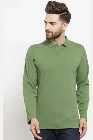 Kalt Men Solid Polo Collar Cotton T-Shirt