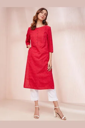 Fabindia Women Geometric Printed Round Neck Kurta