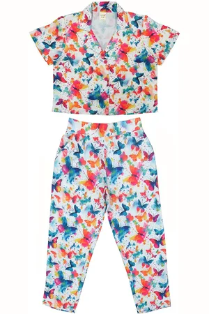 Clothe Funn Girls Printed Shirt with Pyjamas