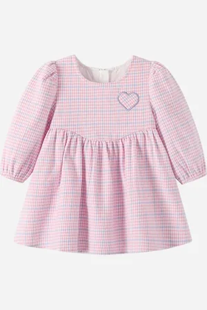 Stylecast Girls Round Neck Long Sleeves Striped Fit & Flare Dress