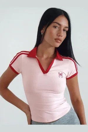 LULU & SKY Women Short Sleeves Colourblocked Top
