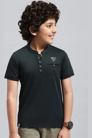 Monte Carlo Boys Mandarin Collar Cotton T-shirt