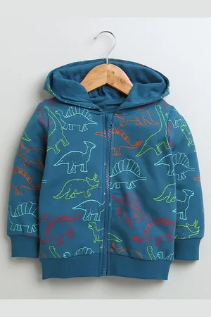 BUMZEE Boys Printed Hooded Cotton Sweatshirt