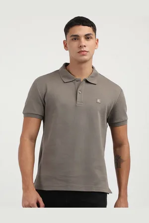 Calvin Klein Men Polo Collar Applique T-shirt