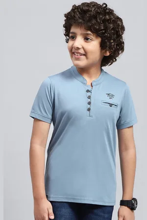 Monte Carlo Boys Mandarin Collar Cotton T-shirt
