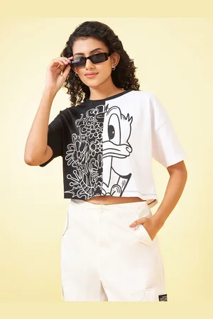 Pantaloons Extended Sleeves Cotton Boxy Crop Top
