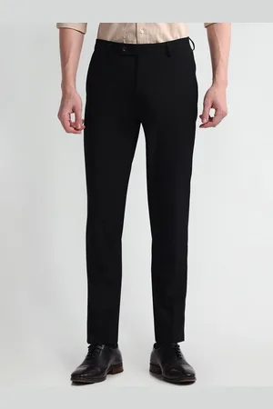 Arrow Men Solid Mid Rise Slim Fit Formal Trousers