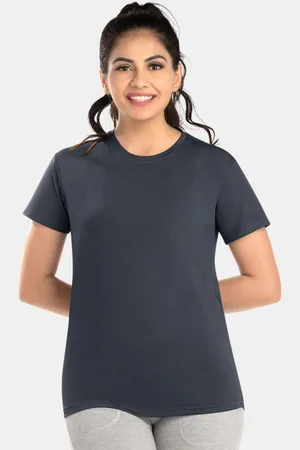 Dermawear Women Solid Round Neck T-Shirt