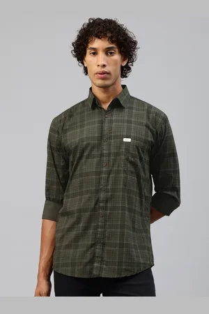 Majestic Men Comfort Slim Fit Checked Pure Cotton Casual Shirt