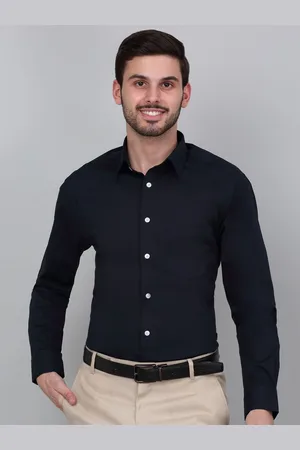 CANTABIL Men Spread Collar Solid Cotton Formal Shirt