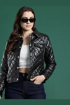DressBerry Faux Leather Quilted Jacket