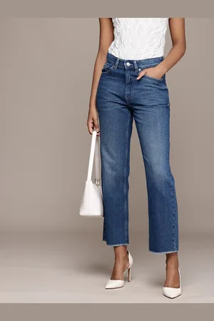 MANGO Women Straight Fit Light Fade Pure Cotton Jeans