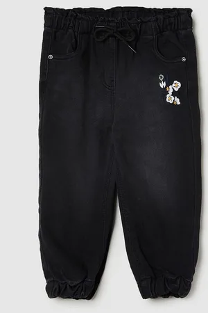 Max Collection Girls Solid Cotton Regular Fit Joggers Trousers