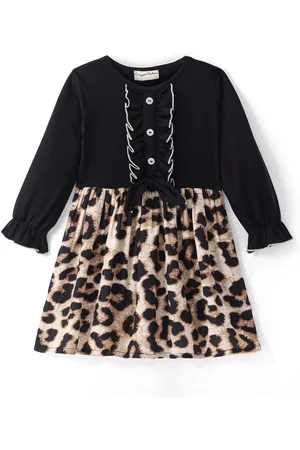 CrayonFlakes Girls Animal Print Fit & Flare Dress