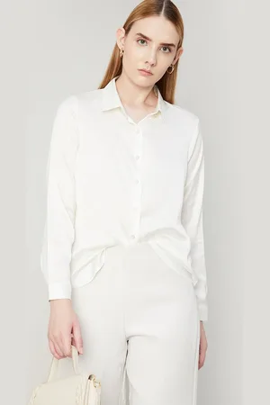 Lifestyle Women Solid Shirt Collar Top