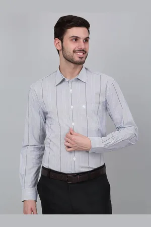 CANTABIL Men Spread Collar Striped Cotton Formal Shirt