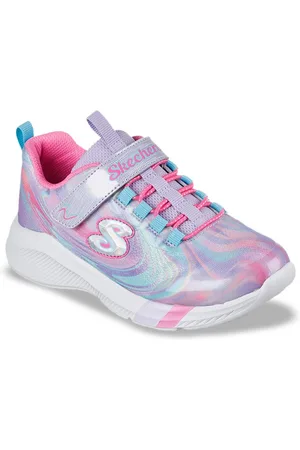 Skechers Girls Colorblocked Round Toe Velcro Sneakers