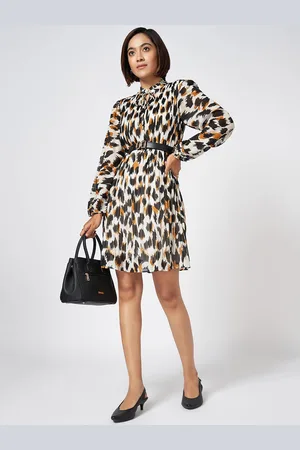 Pantaloons Abstract Print Formal A-Line Dress