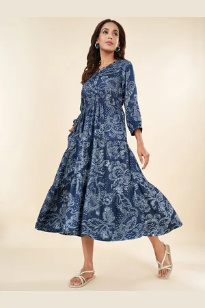 Pantaloons Floral Print Fit & Flare Midi Dress